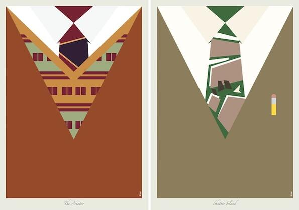 Филмовите костюми на Леонардо ди Каприо в минималистични постери