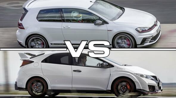 Драг дуел на кралете: VW Golf GTI Clubsport S и Honda Civic Type R Драг дуел на кралете: VW Golf GTI Clubsport S и Honda Civic Type R