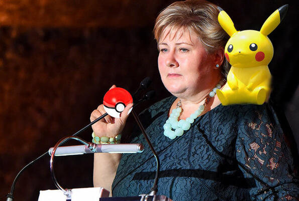 Министър-председателят на Норвегия разцъква Pokemon Go в парламента