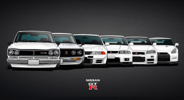 13 поколения на култовия Nissan Skyline за 2,5 секунди 