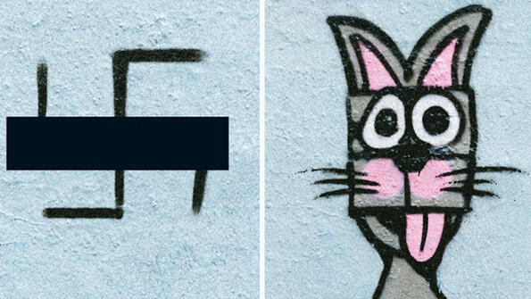 Вижте как артисти покриват свастиките по сградите в Берлин