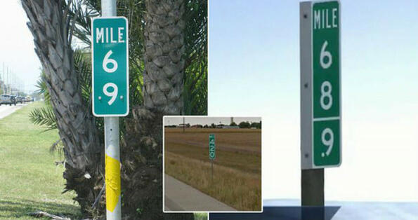 В САЩ смениха стотици знаци с указания 69 и 420 мили
