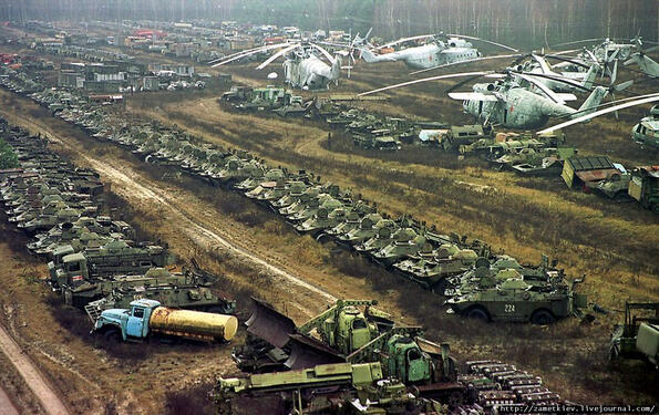 Радиоактивните останки на техниката, използвана при аварията в Чернобил