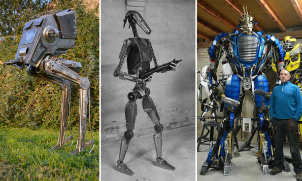 Полски артист създава брутални роботи от стари метали