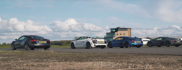 Тестстваме различни поколения Audi R8: драг гонка 