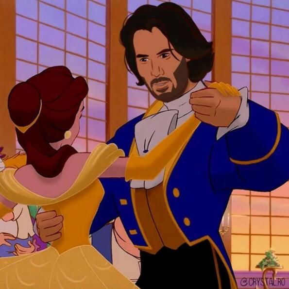 Художник нарисува на всички Disney принцеси с Киану Рийвс