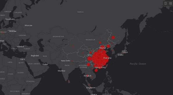Гледай онлайн как коронавирус се разпространява по света