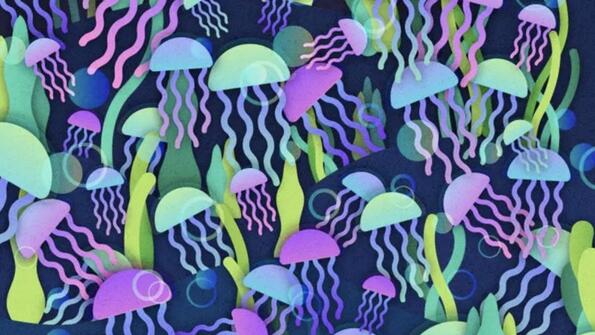 Тест за наблюдателност: Открий гъбата сред куп медузи!
