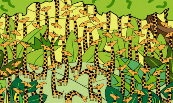 Тест за наблюдателност: Открий змията сред жирафите