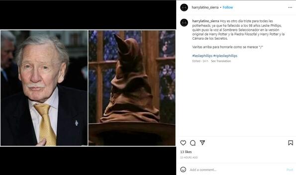 Почина актьорът, озвучил Разпределителната шапка в "Хари Потър"