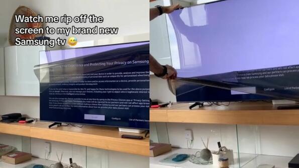 Идиоти или не: Двойка отлепи екрана на телевизора си, мислейки го за защитно фолио