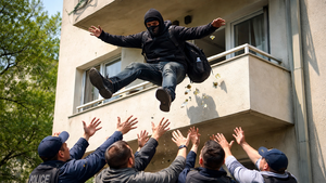 Идиот на седмицата: Крадец се хвърли от тераса... и го хванаха